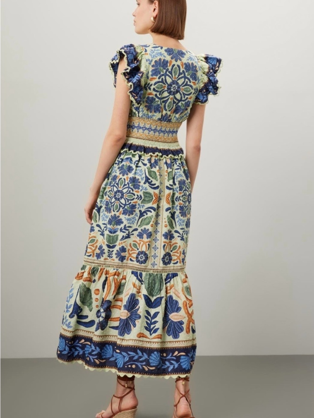 Farm Rio Ocean Tapestry Sleeveless Maxi Dress (S) - Picture 2 of 7